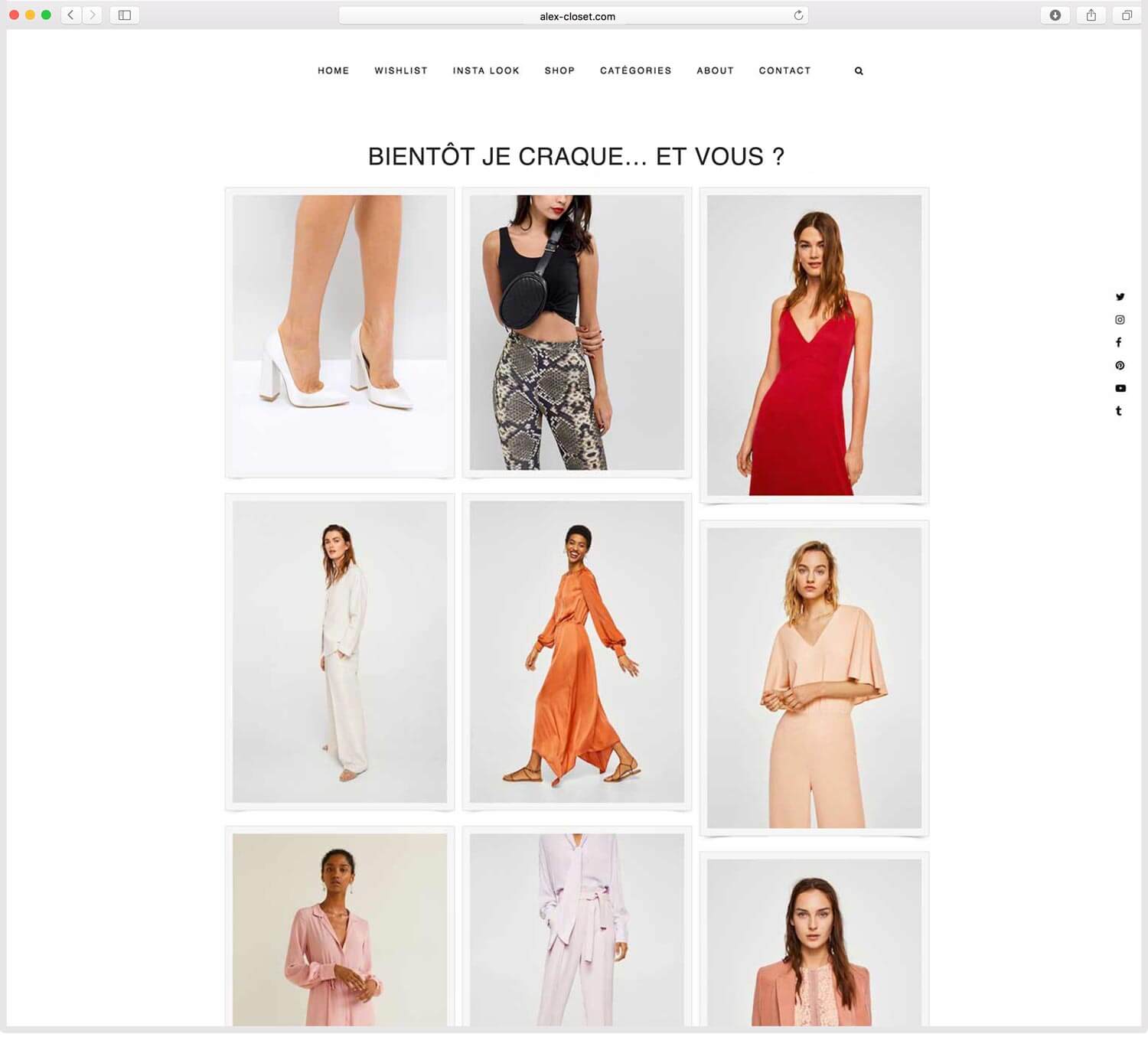 Page "Whishlist" Alex Closet
