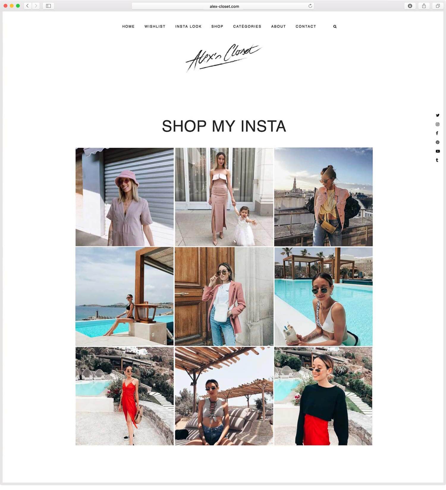 Page "Shop my Insta" Alex Closet